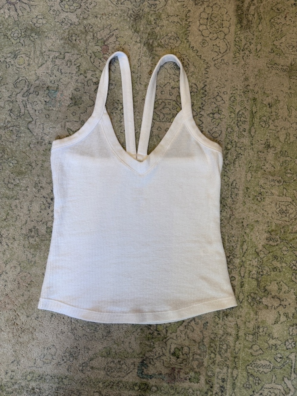 Free People Ribbed V-Neck Tank Top in White
